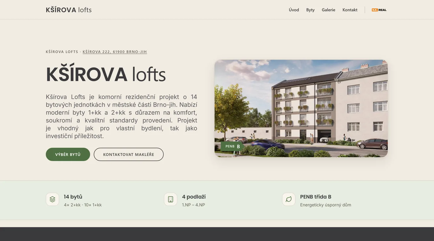 Kšírova lofts, Developerský projekt